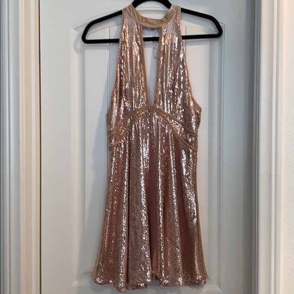 Dresses & Skirts - Free people rose gold sequins dress